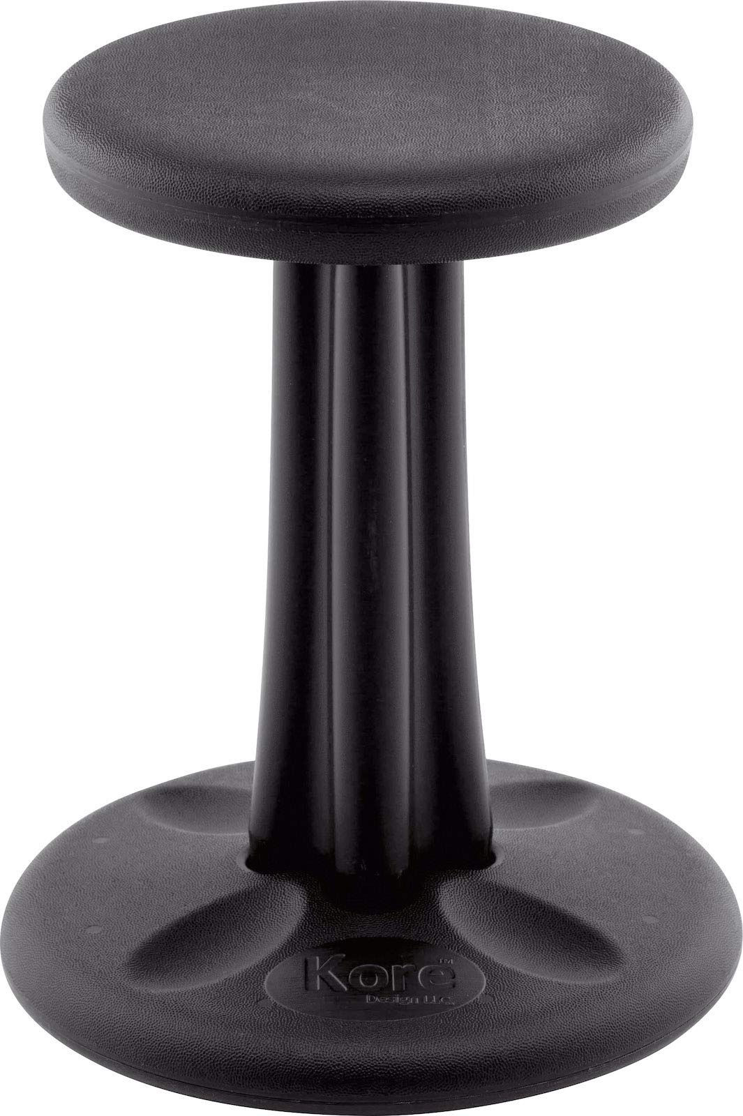 Kore Design Wobble Stool Chair, Girls + Boys Kid Desk Stools, Ergonomic Small Office Chairs, Flexible Seating For Active Kids, Add/Adhd, Classroom, School, Home, Junior (16In), Age 8-9 Yrs, Black